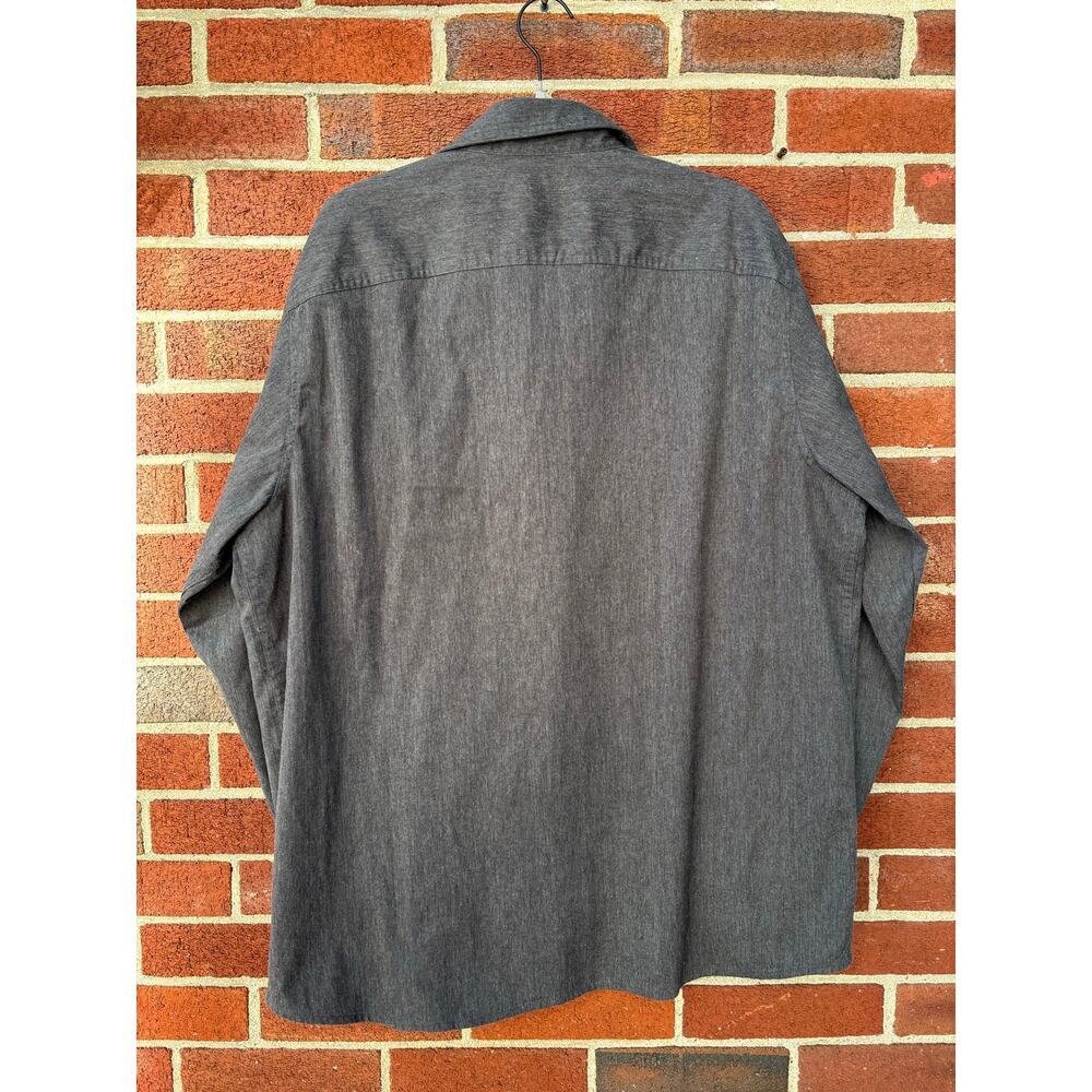 Wrangler Mens Gray Button Front Long Sleeve Shirt Size Large Western Workwear - Picture 11 of 12